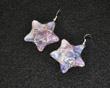 White with purple and blue silk decoration on star-shaped wire frames