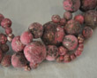 Pink clumped balls necklace with silk-fiber decoration