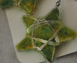 Green felt/wire star earrings
