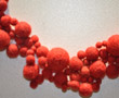 Red clumped-balls necklace