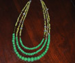 3-strandgreen felt beads with assorted beads