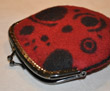 Large red coin purse