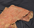 Rust-colored nuno-felt on silk